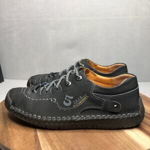 Alcubieree Mens‎ Leather Casual Loafer Lightweight Size 40/US7.5 Dark Gray 9929